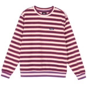 Stussy STRIPED POLAR FLEECE CREW